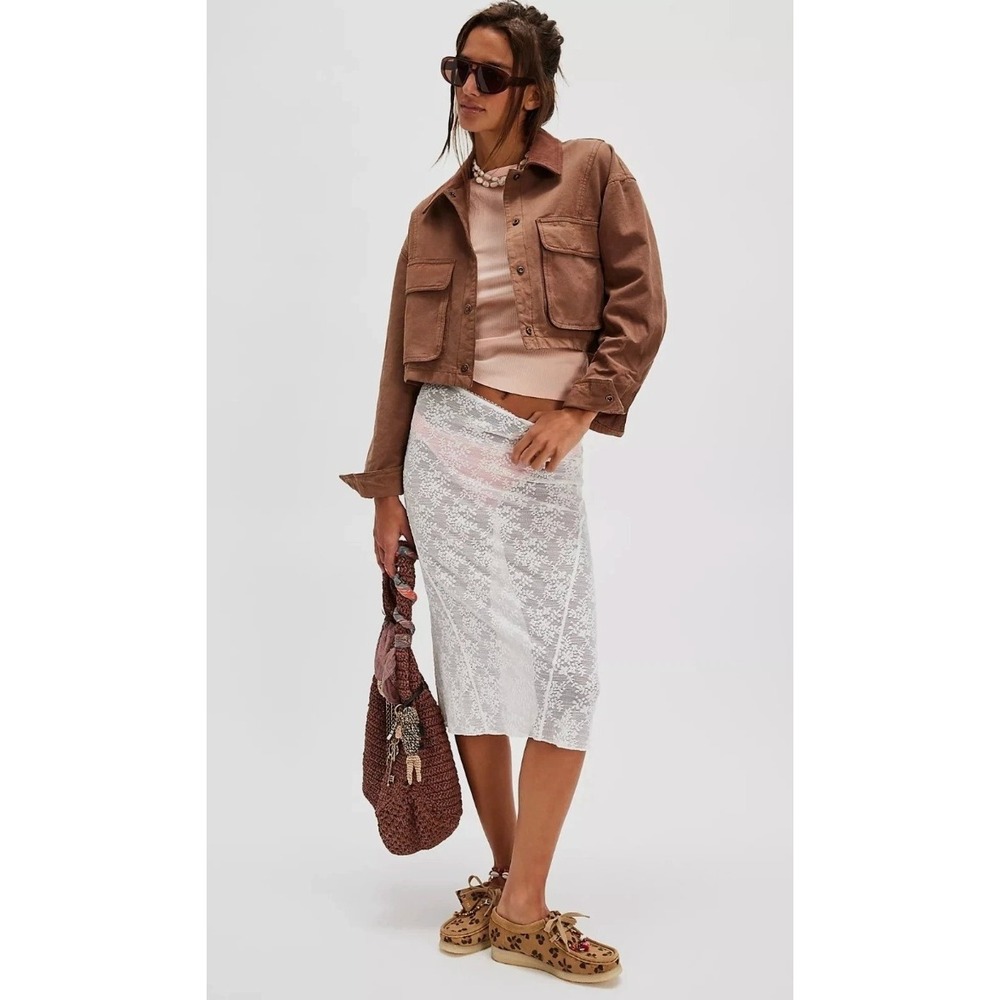 We The Free Martha Cropped Utility Jacket Size XS Brown Canvas Workwear Festival - Picture 2 of 16